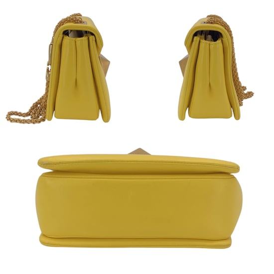 Valentino Pre-owned Garavani Lederschultertasche mit einem Niet - Gelb - Image 4