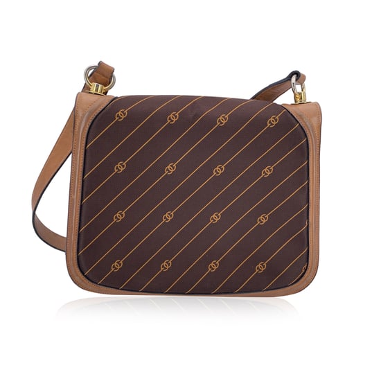 Gucci Vintage Schultertasche aus Stoff mit diagonalem Logo - Image 3