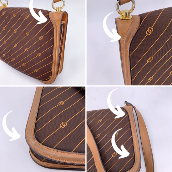 Gucci Vintage Schultertasche aus Stoff mit diagonalem Logo - Image 6