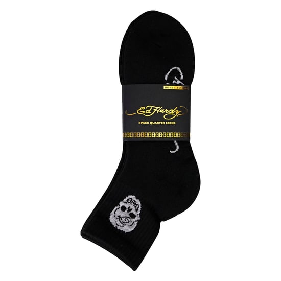 Ed Hardy 3er-Pack Herren Knöchelsocken, atmungsaktiv - Schwarz - Image 2