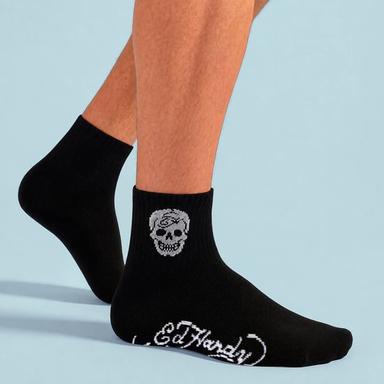 Ed Hardy 3er-Pack Herren Knöchelsocken, atmungsaktiv - Schwarz - Image 4