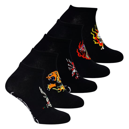 Ed Hardy 5er-Pack Herren Sneaker-Socken, niedriger Schaft, baumwollreich - Schwarz - Image 3