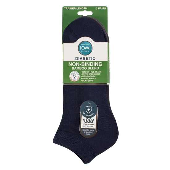IOMI 3er-Pack Unisex-Bambussocken für Diabetiker, weich und atmungsaktiv - Mehrfarbig - Image 2