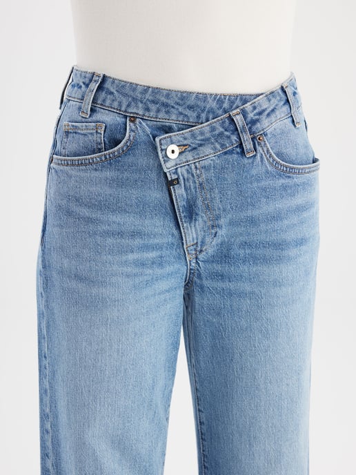 Cora Mid Waist Full Length 5 Pocket Jeans Medium Blue - Image 3