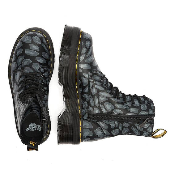 Einkaufen Für Jadon Verzerrte Leoparden-Rückhand Damenstiefel In Schwarz/Grau - Image 6