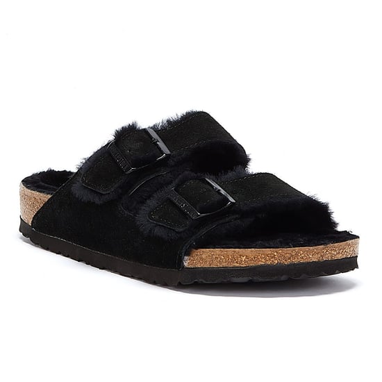Birkenstock Arizona Pelz Schwarz Sandalen - Image 2
