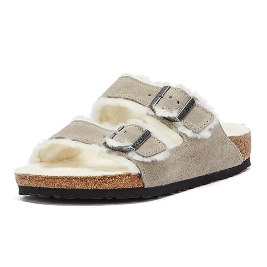 Birkenstock Arizona Shearling Stone Coin Sandals - Image 3