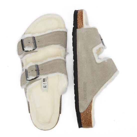Birkenstock Arizona Shearling Stone Coin Sandals - Image 6
