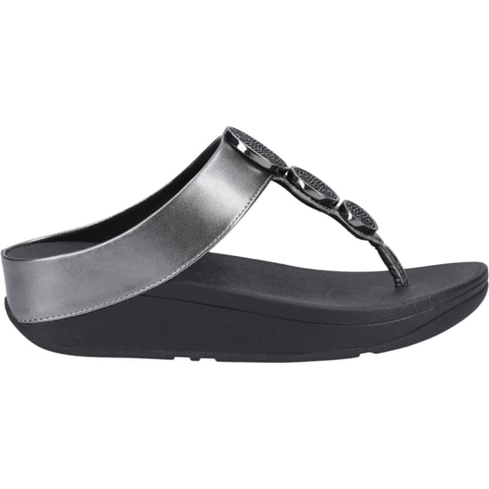 Fitflop Halo Perlen-Kreis Metallic Damen Zehensteg Pewter Schwarz - Image 6
