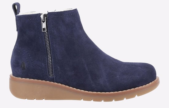 Hush Puppies Libby Wildleder Damen Stiefel In Marineblau - Image 1