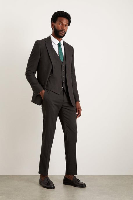 Tailored Fit Charcoal Essential Waistcoat - Image 5