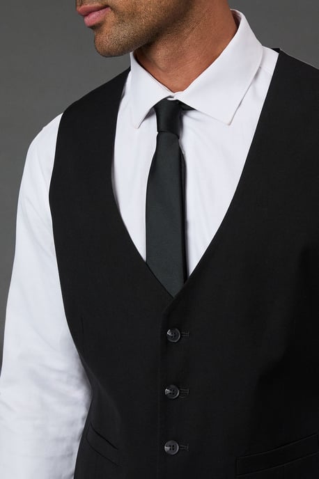 Tailored Fit Black Essential Waistcoat - Image 6