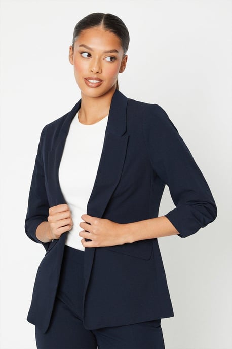 Ruched Sleeve Blazer - Image 1