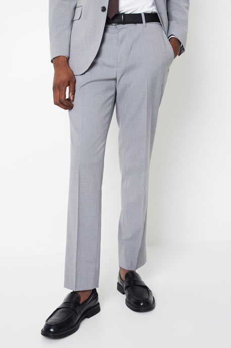 Tailored Fit Light Grey Essential Suit Trousers - Image 1