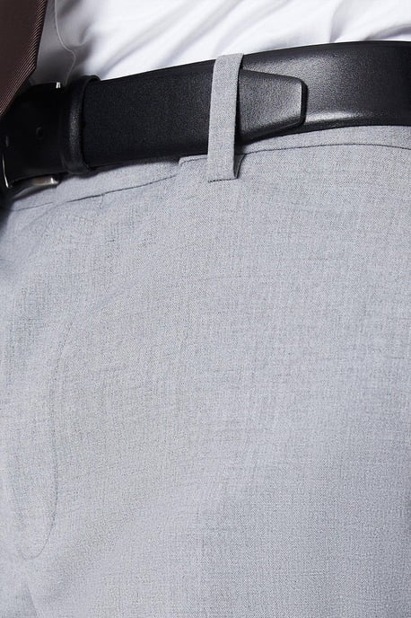 Tailored Fit Light Grey Essential Suit Trousers - Image 2