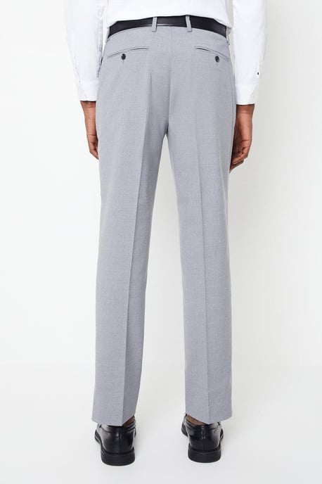 Tailored Fit Light Grey Essential Suit Trousers - Image 3