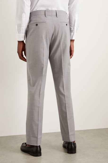 Tailored Fit Light Grey Essential Suit Trousers - Image 4
