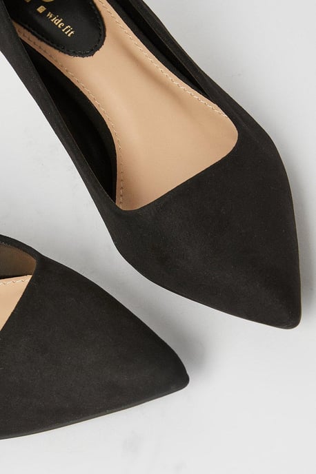 Wide Fit Dove Kitten Heeled Court Shoes - Image 4
