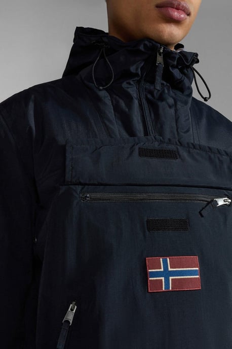 Regenwald Pocket Winter Anorak Jacke Schwarz - Image 4