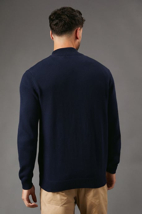 Premium Pure Cotton Zip Thru Knit Jumper - Image 3
