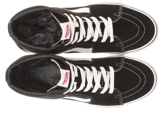 Vans Herren Turnschuhe SK8 Hi Top Canvas Leder Lace Up schwarz weiß - Image 6
