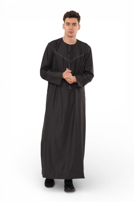 Thobez Herrenjubba/Djellaba/Thobe, Ramadan/Eid, Modell LFS -TT-008 - Grau - Image 4