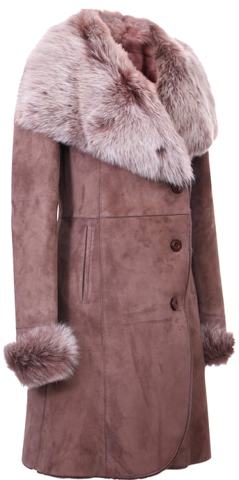 Damenmantel aus Wildleder-Merino-Lammfell mit Toscana-Kragen – Hanoi - Image 2