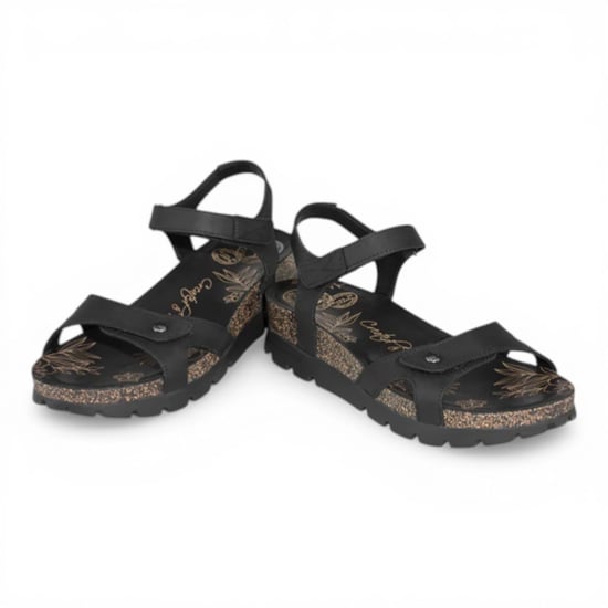 Panama Jack Damen-Keil-Schwarze Leder-Plattformsandalen – Sulia B2 - Image 5