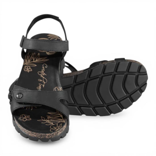 Panama Jack Damen-Keil-Schwarze Leder-Plattformsandalen – Sulia B2 - Image 6
