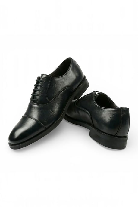 Herren Schwarze Lackleder Schnürschuhe mit Kappen - N103212 - Image 3