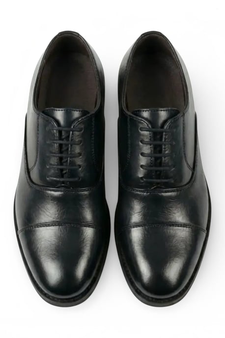 Herren Schwarze Lackleder Schnürschuhe mit Kappen - N103212 - Image 4