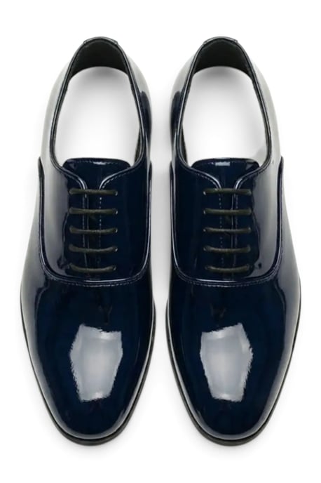 Herren Marineblaue Formelle Patenthäutige Oxford-Dressschuhe - M64340 - Image 4