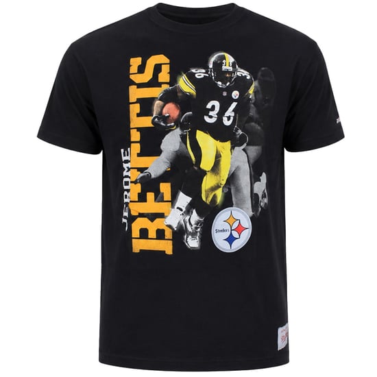 Mitchell & Ness NFL Pittsburgh Steelers #36 Jerome Bettis Photo Real Schwarzes T-Shirt - Image 1