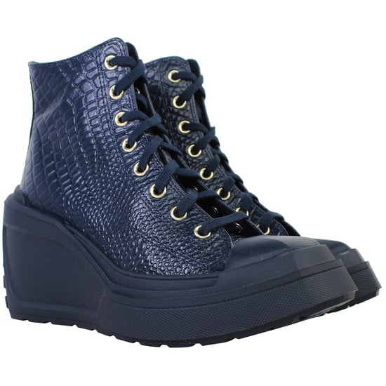 Converse Chuck 70 De Luxe Hi Damen Marineblaue Plateau-Wedges - Image 2