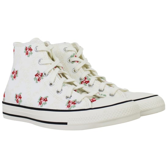 Converse Chuck Taylor All Star Vintage Stickerei Kinder Weiße Plimsolls - Image 2
