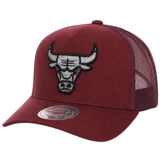 Mitchell & Ness NBA Chicago Bulls Melange Logo Trucker Burgunder Cap - Image 1