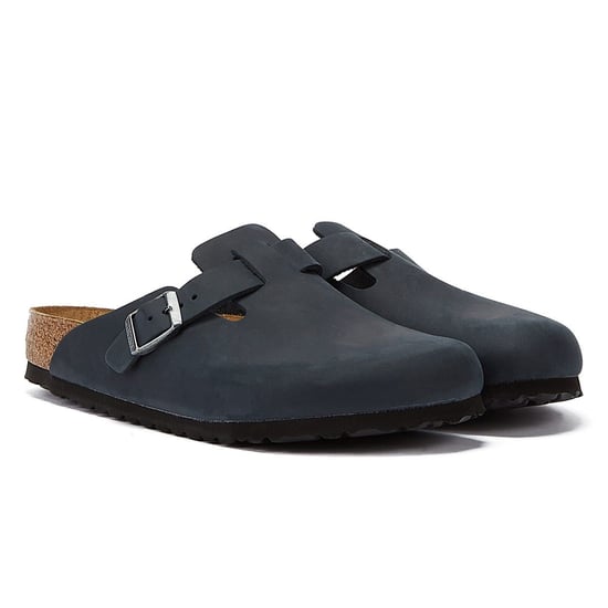 Birkenstock Boston Geöltes Nubukleder Schwarz Pantoffeln - Image 1