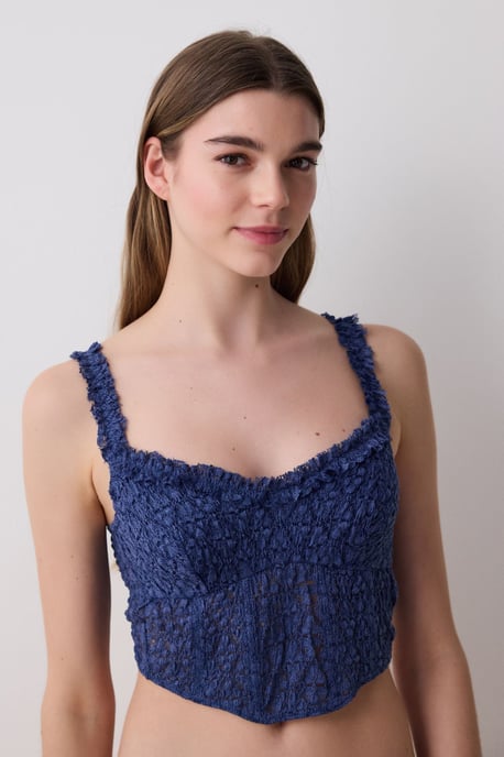 Penti Spitzen-Bustier mit Unterbrustdraht - Marineblau - Image 1