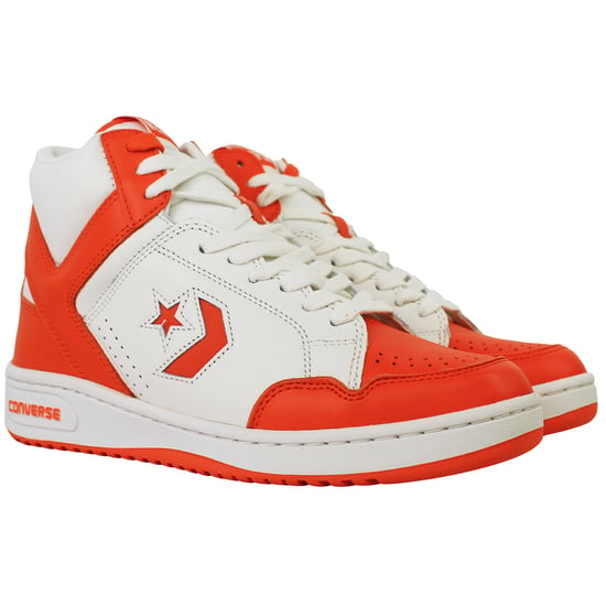 Converse Weapon Mid Unisex Schuhe Weiß/Orange - Image 2