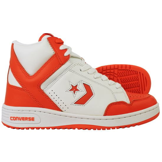 Converse Weapon Mid Unisex Schuhe Weiß/Orange - Image 4