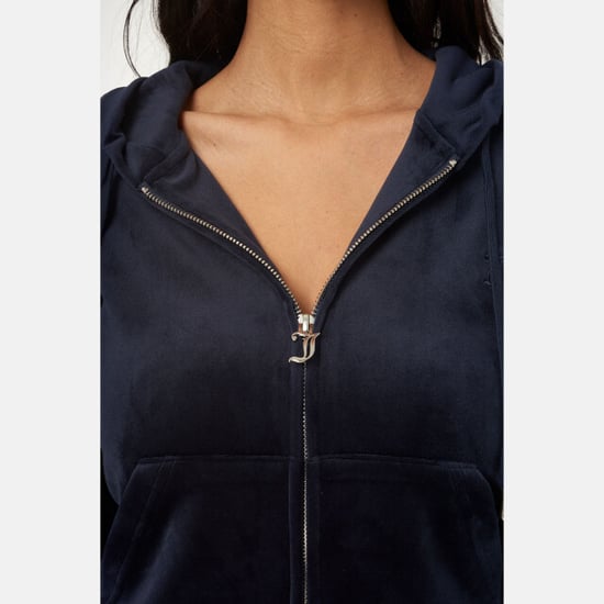 Juicy Couture Robertson Klassische Jacke Polyester Damen Blaue Kapuzensweatshirt - Image 6
