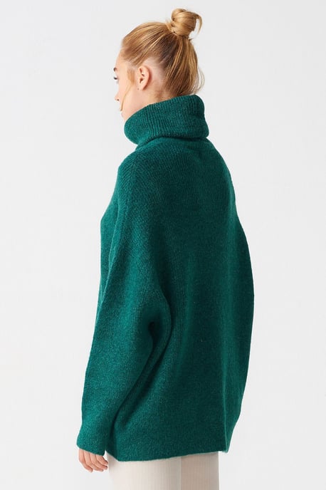 Übergroßer gerippter Rollkragenpullover - Image 1