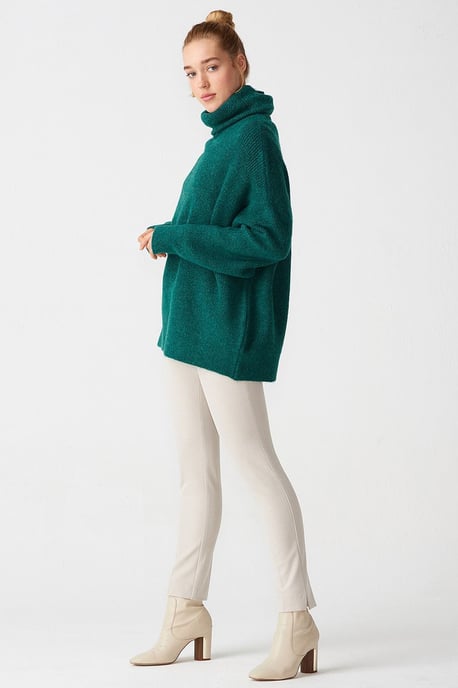 Übergroßer gerippter Rollkragenpullover - Image 2