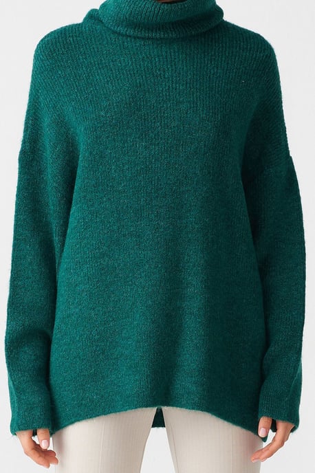 Übergroßer gerippter Rollkragenpullover - Image 3