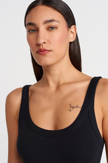 Ärmelloser gerippter Baumwollmischung Body - Image 4