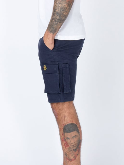 Luke 1977 Men's Club Future Cargo Shorts in Navy - Image 3