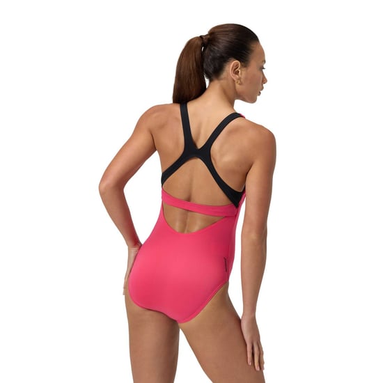 Speedo - Badeanzug für Damen, Kurzer Stehkragen (Dunkelrosa) - Image 2
