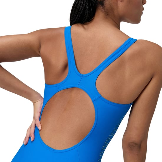 Speedo - "Placement" Badeanzug für Damen, Halboffener Rücken (Blau) - Image 5