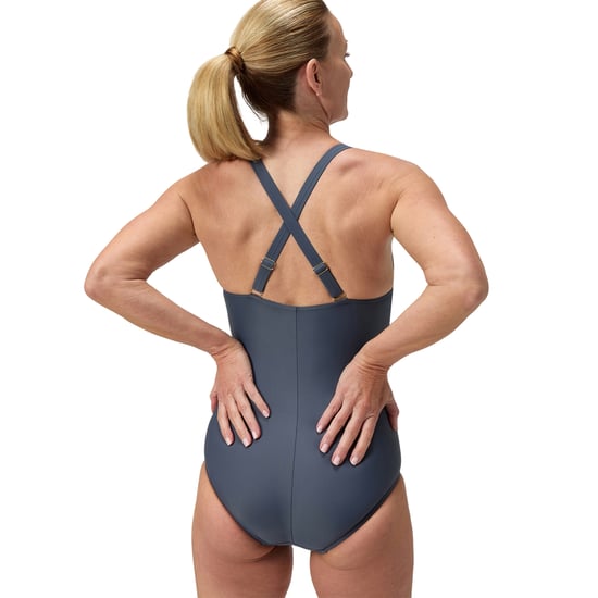 Speedo - Badeanzug für Damen, V-Ausschnitt, Gestaltgebend (Grau) - Image 2
