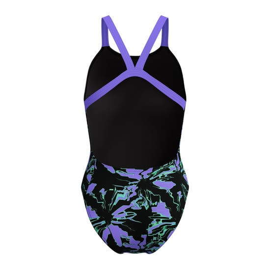 Speedo - Badeanzug für Damen, Leaderback (Schwarz/Violett) - Image 2